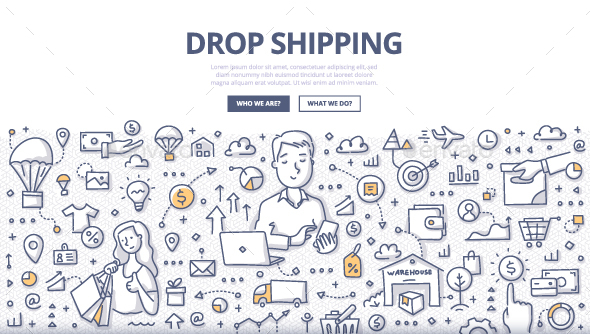 Drop Shipping Doodle Concept, Vectors | GraphicRiver