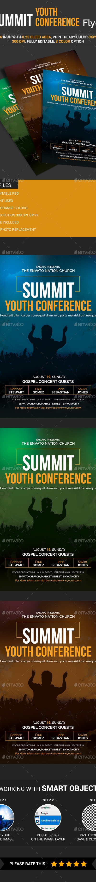 Summit Youth Conference Flyer, Print Templates | GraphicRiver