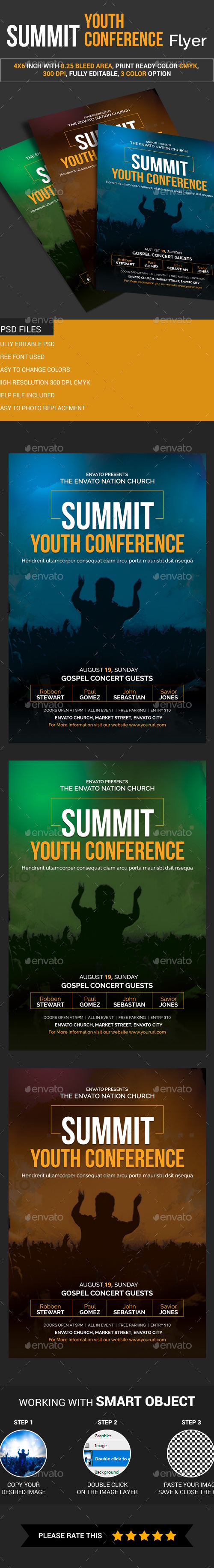 Summit Youth Conference Flyer, Print Templates | GraphicRiver
