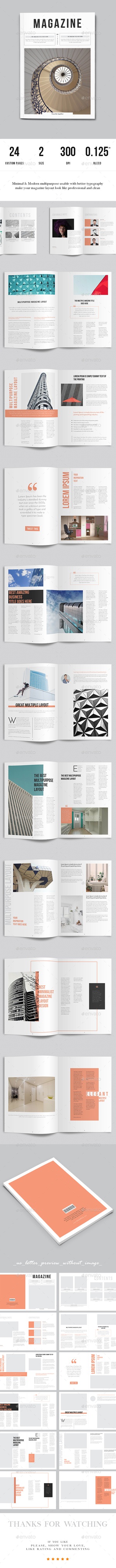 Minimalist Magazine Layout, Print Templates | GraphicRiver