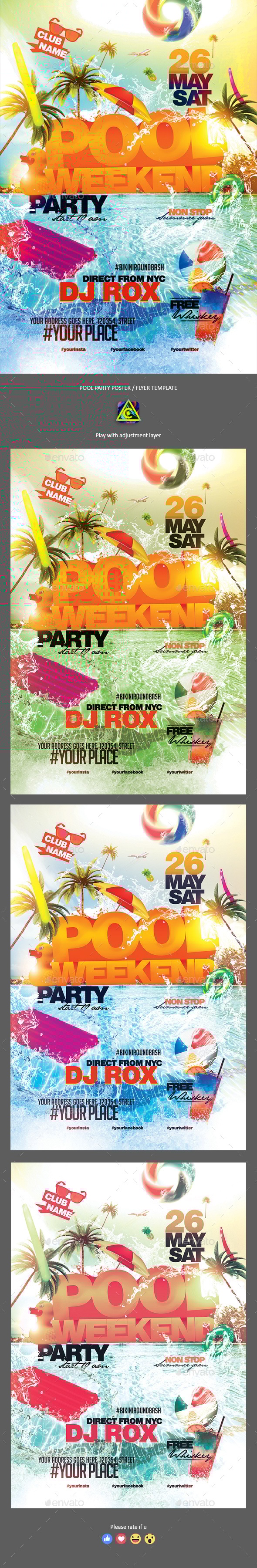 Pool Weekend Party Poster / Flyer, Print Templates | GraphicRiver