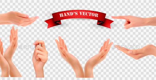 Set of Hands on Transparent Background Vector, Vectors | GraphicRiver