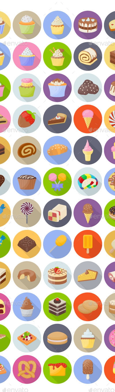 60 Cakes and Desserts Vectors, Vectors | GraphicRiver