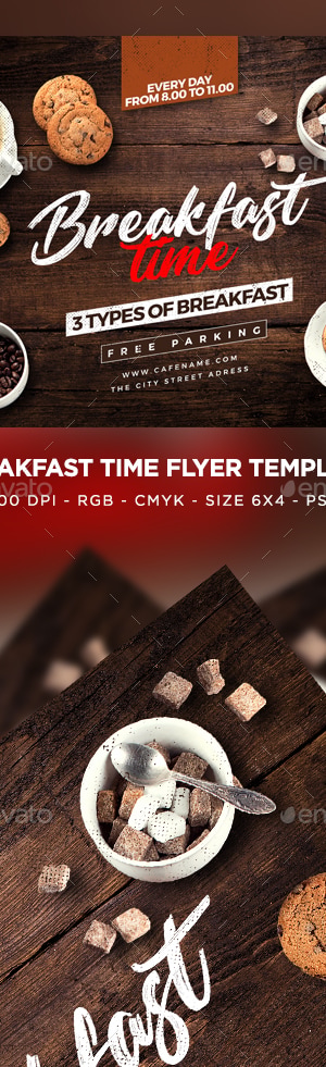Breakfast Time Flyer, Print Templates | GraphicRiver