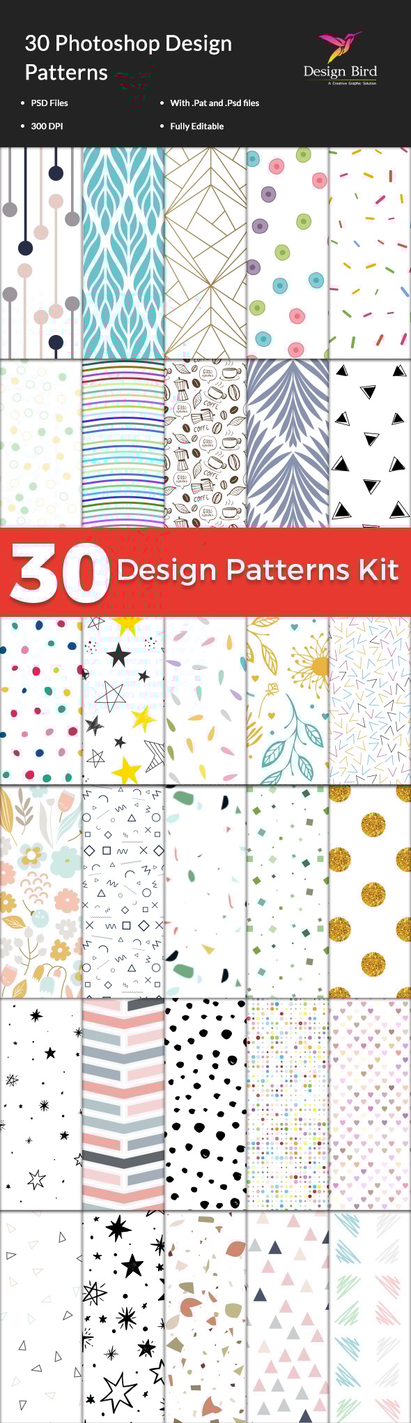 30 New Professional Photoshop Patterns Kit, Add-ons | GraphicRiver