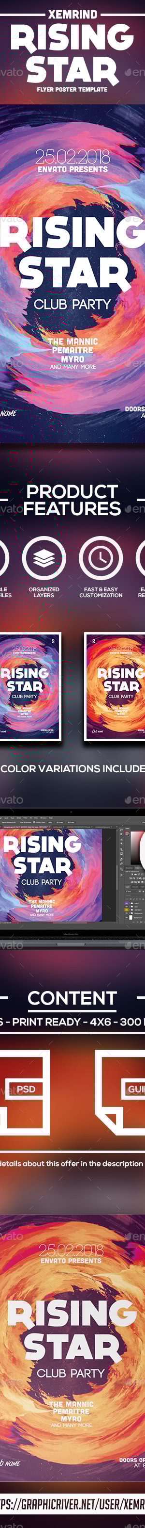 Rising Star Flyer Template, Print Templates | GraphicRiver