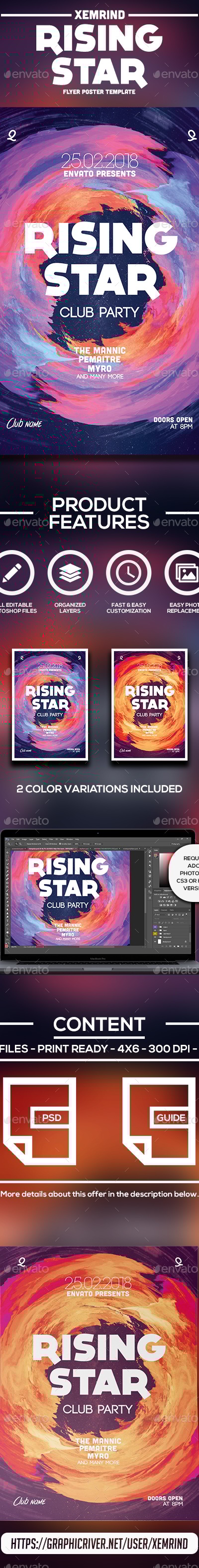Rising Star Flyer Template, Print Templates | GraphicRiver