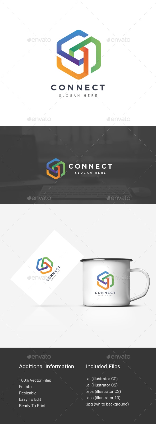 Connecting Logo, Logo Templates | GraphicRiver