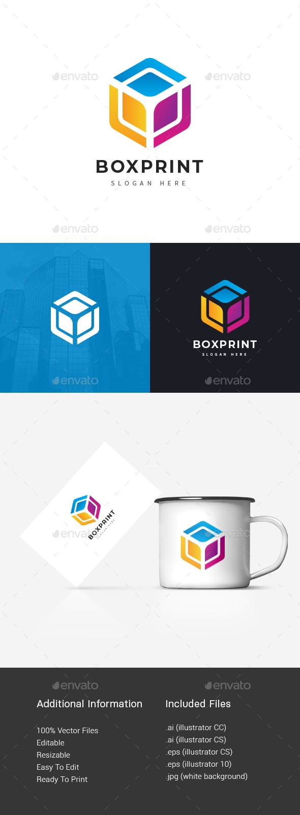 CMYK Box Print & Media Logo, Logo Templates | GraphicRiver