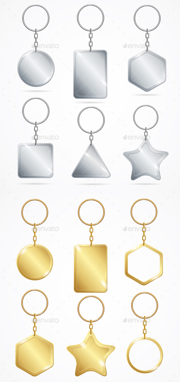 Realistic Detailed Keychain Set, Vectors | GraphicRiver