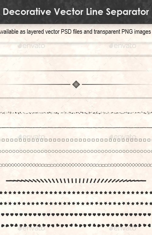 Decorative Vector Line Separator, Graphics | GraphicRiver