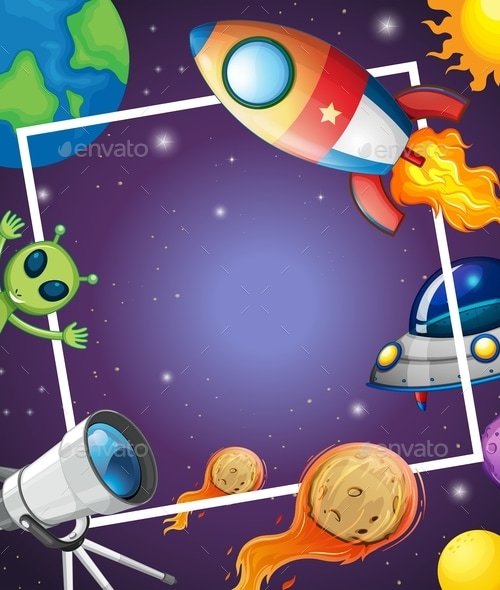 Space Scene Frame, Vectors | GraphicRiver
