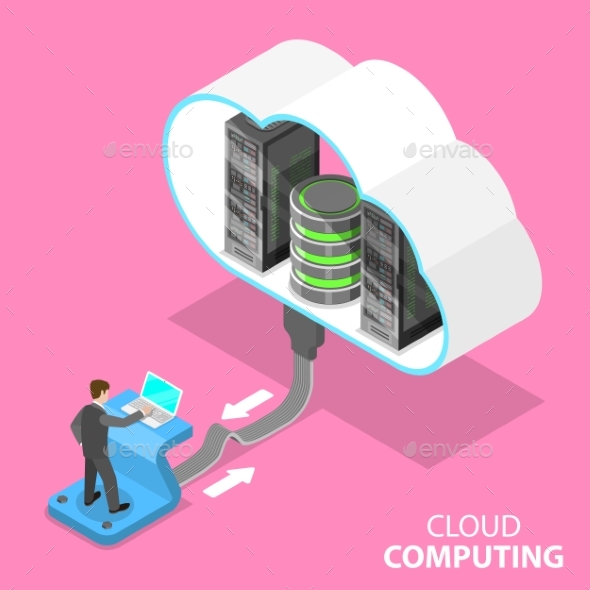 Cloud Computing Technology Isometric Flat Vector, Vectors | GraphicRiver