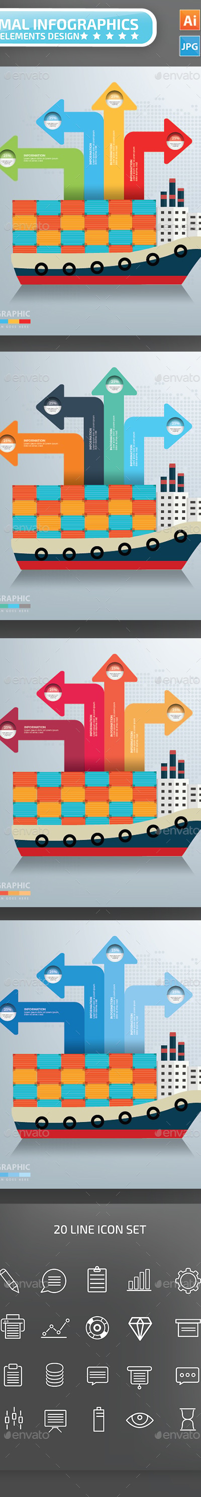 Container Ship Infographics Design, Infographics | GraphicRiver