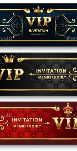 Golden VIP Banner, Vectors | GraphicRiver
