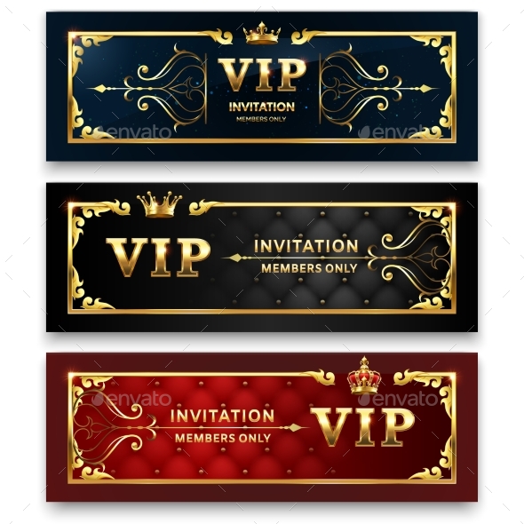 Golden VIP Banner, Vectors | GraphicRiver