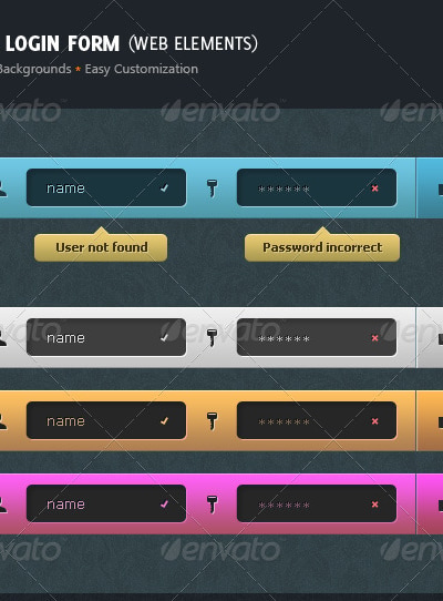 Minimalistic & Modern Login Form, Web Elements | GraphicRiver