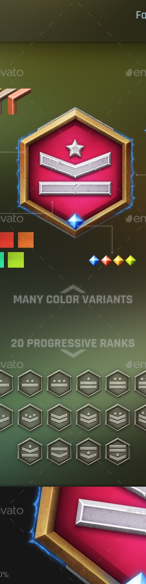 Fantasy Game Ranks, Game Assets | GraphicRiver