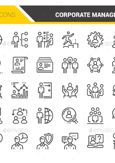 Corporate Management Icons, Icons | GraphicRiver