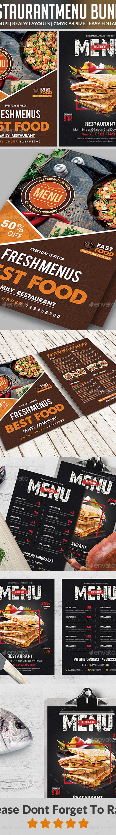 Restaurant Menu Bundle, Print Templates | GraphicRiver