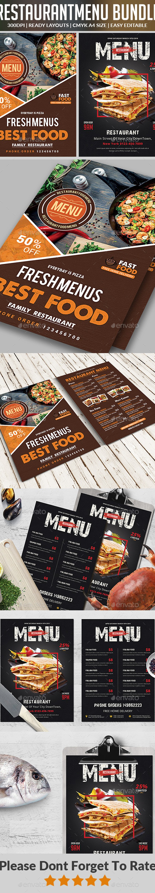 Restaurant Menu Bundle, Print Templates | GraphicRiver