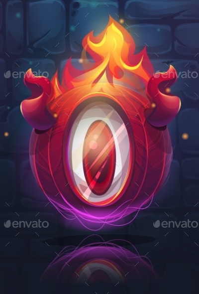 Vector Cartoon Illustration Fiery Eye, Vectors | GraphicRiver