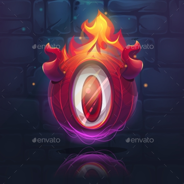 Vector Cartoon Illustration Fiery Eye, Vectors | GraphicRiver