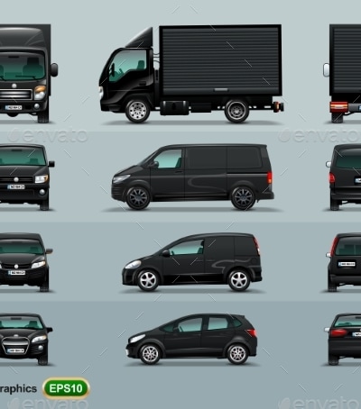 Four Types of Cars, Vectors | GraphicRiver