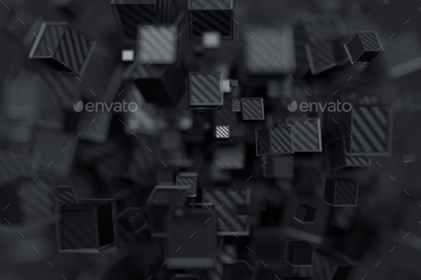 Abstract 3D Rendering of Cubes, Graphics | GraphicRiver