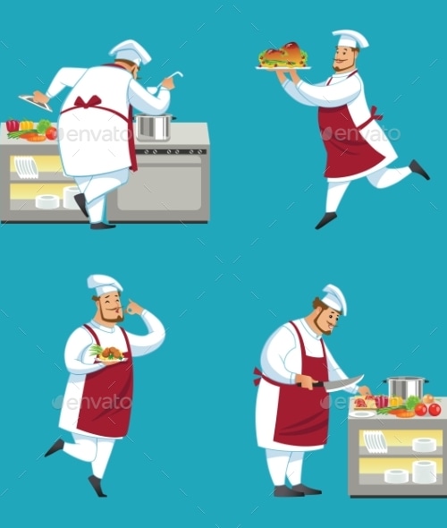 Set of Chef Characters, Vectors | GraphicRiver
