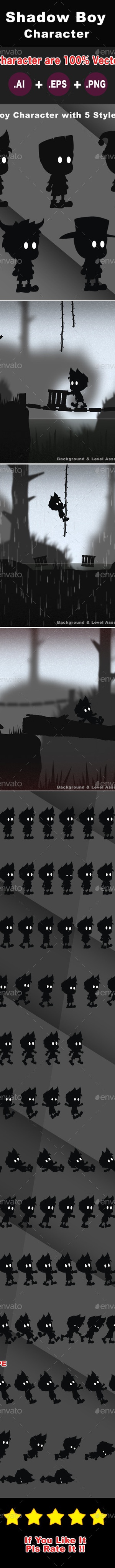 Shadow Boy Game Character, Game Assets | GraphicRiver
