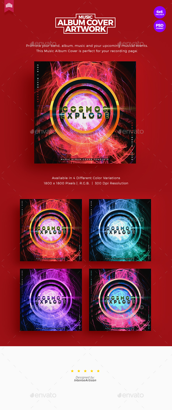 Cosmos Explode - Music Album Cover Artwork, Web Elements | GraphicRiver