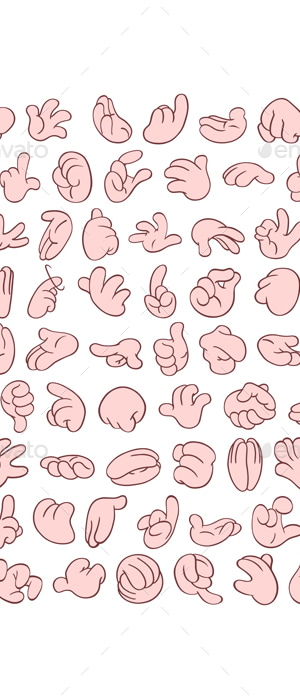 Cartoon Hands Set 1 Skin Color, Vectors | GraphicRiver