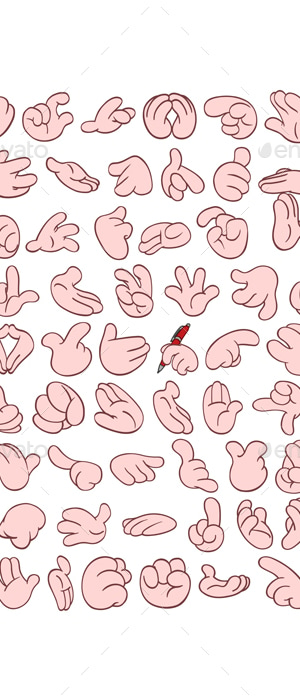 Cartoon Hands Set 2 Skin Color, Vectors | GraphicRiver