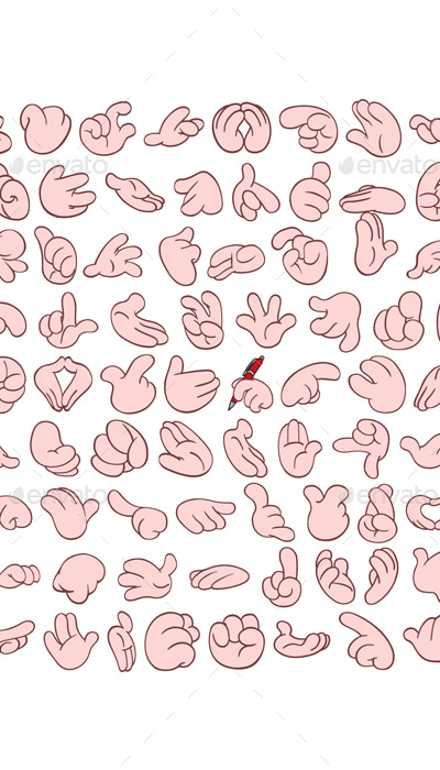 Cartoon Hands Set 2 Skin Color, Vectors | GraphicRiver