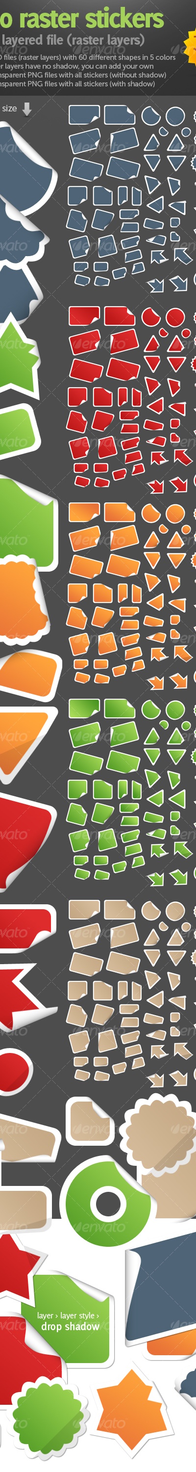 300 raster stickers, Graphics | GraphicRiver