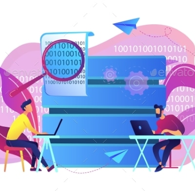 Big Data Programming Concept Vector Illustration., Vectors | GraphicRiver