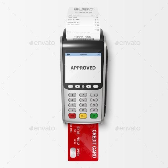 Vector Realistic Silver Payment Machine POS, Vectors | GraphicRiver