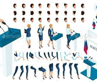 Create Your Isometric Character Woman, Vectors | GraphicRiver