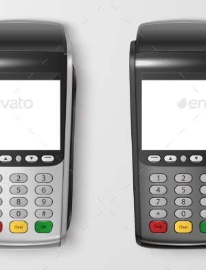 Vector Realistic Payment Machine Set POS, Vectors | GraphicRiver