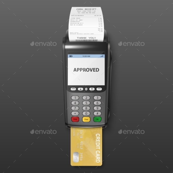 Vector Realistic Black Payment Machine POS, Vectors | GraphicRiver