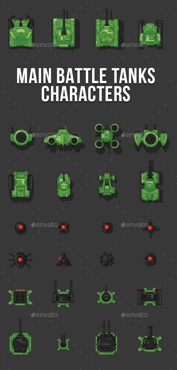 Main War Tank Characters, Game Assets | GraphicRiver
