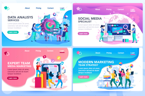 Website Tutorial Templates, Vectors | GraphicRiver