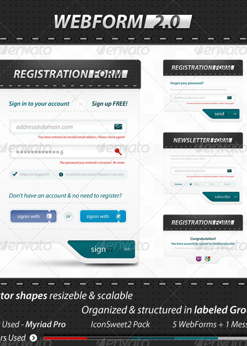 WebForms 2.0, Web Elements | GraphicRiver