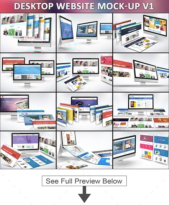 Desktop Website Mock-Up V1, Graphics | GraphicRiver