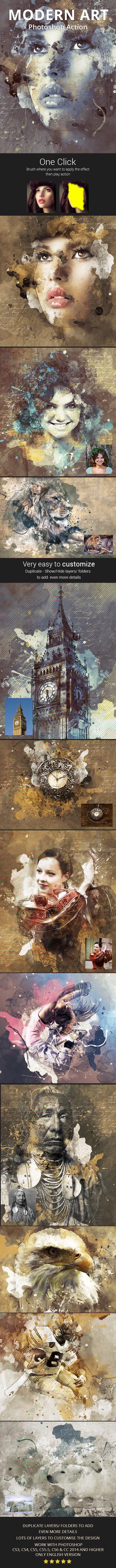 Modern Art Photoshop Action - Photo Effects Actions