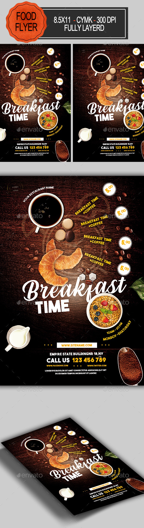 Breakfast Time Flyer, Print Templates | GraphicRiver