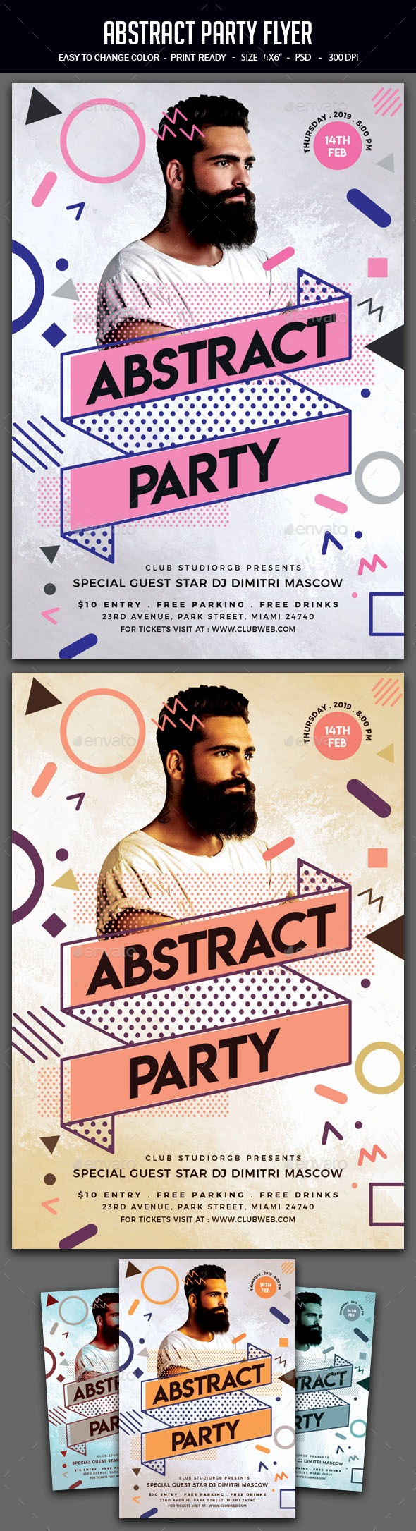 Abstract Party Flyer, Print Templates | GraphicRiver
