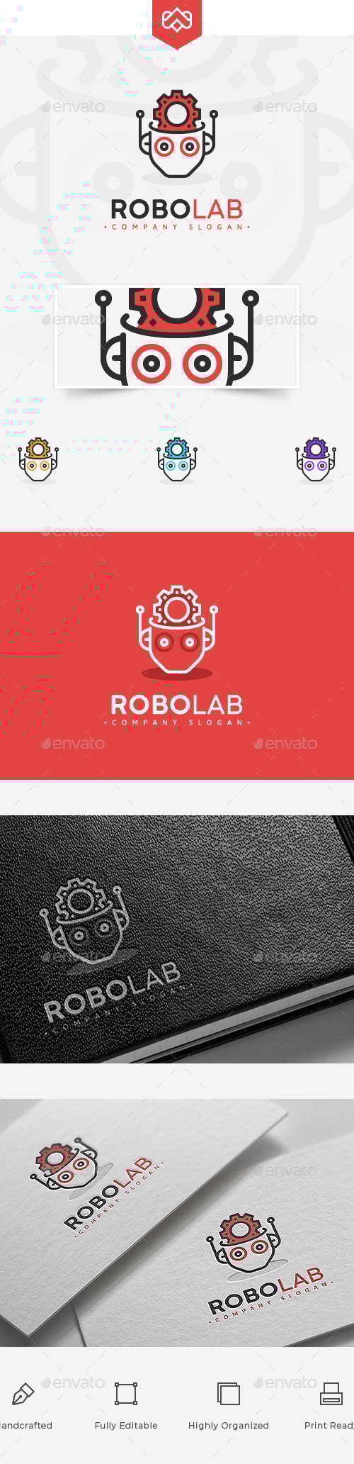 Robot Lab Logo, Logo Templates | GraphicRiver