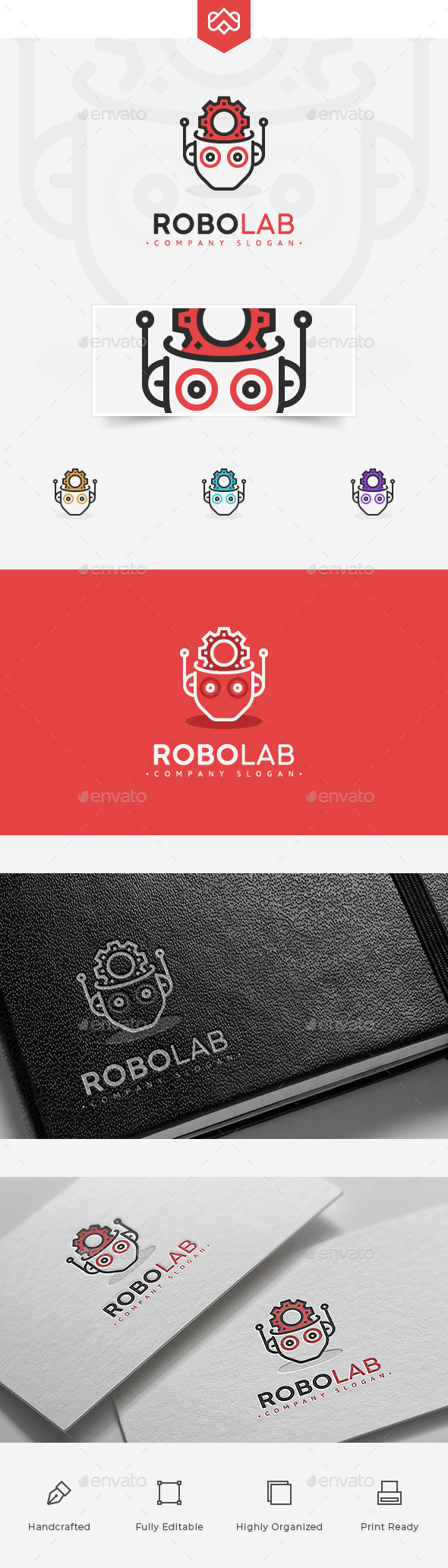 Robot Lab Logo, Logo Templates | GraphicRiver